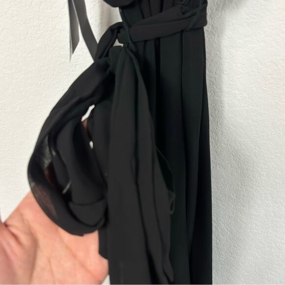 ADRIANNA PAPELL WOMEN'S PEARL MOCK NECK JERSEY MINI DRESS BLACK 10 BRAND NEW - Picture 4 of 8